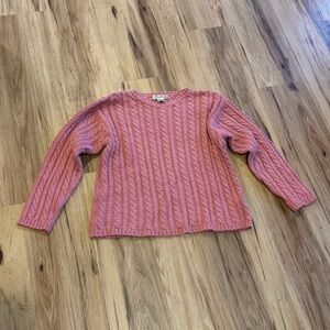 Eddie Bauer Pink Cable Knit Sweater